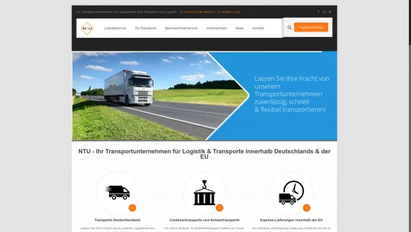Website Screenshot: NTU Nürnberger Transportunternehmen GmbH - Transportunternehmen » Deutschland + EU Transporte & Logistik - Date: 2023-06-20 10:38:59