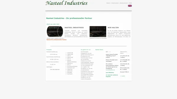 Website Screenshot: Nasteel Stahlhandel Inh. Igor Parschew - Stahlhandel | Webshop » Ihr Partner mit dem Webshop - Date: 2023-06-20 10:38:59