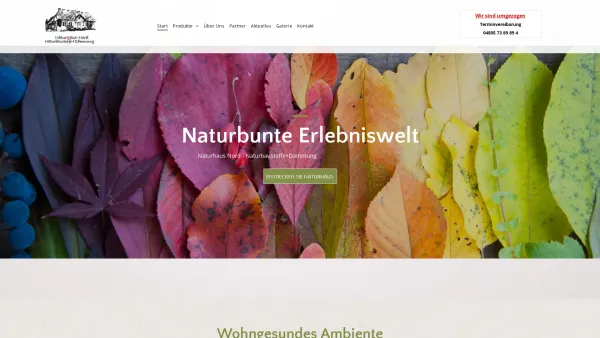 Website Screenshot: Naturhaus-Nord Naturbaustoffe+Dämmung - Start - Date: 2023-06-20 10:38:59