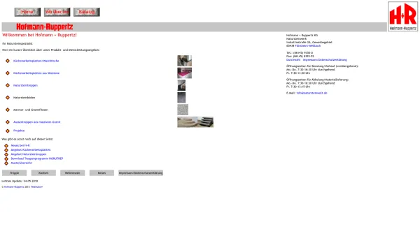 Website Screenshot: Hofmann + Ruppertz KG -  Natursteine aus aller  Welt - Willkommen bei Hofmann + Ruppertz Ihrem Natursteinspezialist - Date: 2023-06-20 10:38:59