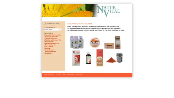 Website Screenshot: NaturVital - Versand -  Ihr Fachversand mit  Naturversand - Date: 2023-06-20 10:38:59