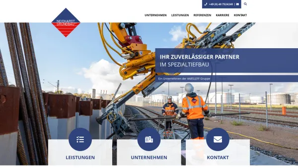 Website Screenshot: Neidhardt Grundbau GmbH -  Mit  High-Tech grundsicher - Wir machen jedes Bauwerk „grundsicher“ - Date: 2023-06-20 10:39:05