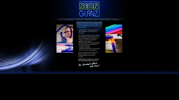 Website Screenshot: Neon-Glanz - Neon Glanz - Licht und Leuchtwerbung aus Hannover - Date: 2023-06-20 10:39:05
