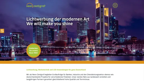 Website Screenshot: NEON Zentgraf Lichtwerbung GmbH -  Richtungsweisend in der Lichtwerbung - Startseite - Date: 2023-06-20 10:39:05
