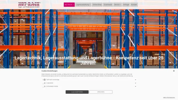 Website Screenshot: NET-RACK Lager und Fördertechnik GmbH - Über 25 Jahre individuelle Lagertechnik nach Maß. - NET-RACK - Date: 2023-06-20 10:39:05