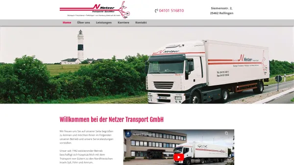 Website Screenshot: Netzer Transport GmbH - Home Netzer Transport GmbH in Rellingen - Date: 2023-06-20 10:39:05