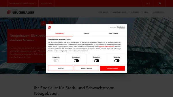 Website Screenshot: August Neugebauer GmbH & Co. KG - Starkstrom Schwachstrom | Neugebauer Elektrotechnik GmbH - Date: 2023-06-20 10:39:05