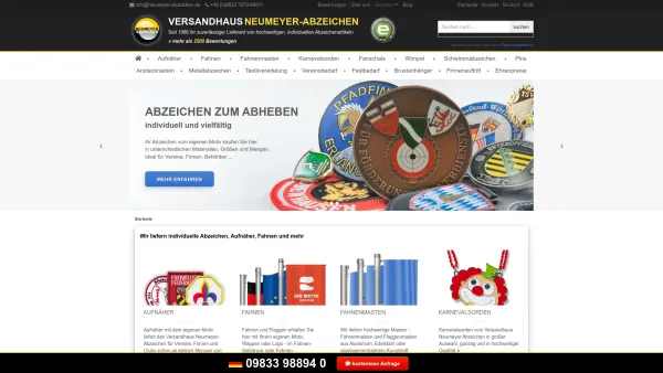Website Screenshot: Versandhaus Neumeyer-Abzeichen e.K. - Abzeichen mit eigenem Motiv - Versandhaus Neumeyer Abzeichen - Date: 2023-06-20 10:42:17