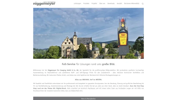 Website Screenshot: Niggemeyer Bildproduktion GmbH & Co. KG - Produktion & Full-Service für XXL Großformat Poster und Banner | Niggemeyer Pro Imaging - Date: 2023-06-20 10:39:06