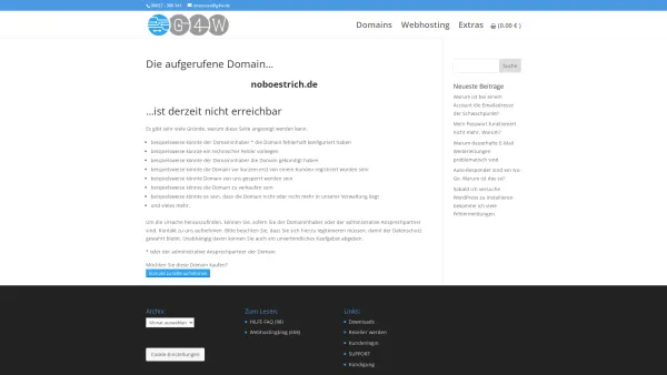 Website Screenshot: Estrich NoBo - Die aufgerufene Domain... - G4W.de - Webhosting, Webspace, Domains, Homepage und mehr - Date: 2023-06-20 10:39:06