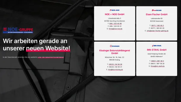 Website Screenshot: NOE + NOE GmbH - Noe-Gruppe – Ihre Stahlbearbeiter und -bieger in Bayern - Date: 2023-06-20 10:39:06
