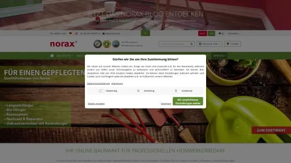 Website Screenshot: Norax GmbH - Online-Baumarkt für Profi-Heimwerkerbedarf | norax.de - Date: 2023-06-20 10:39:06