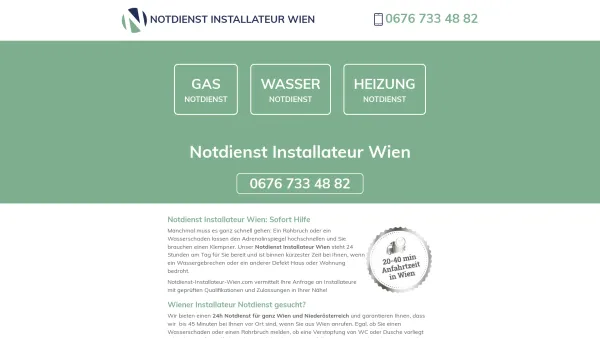 Website Screenshot: GWH Installateur in Wien - Notdienst Installateur Wien für Gas, Wasser, Heizung - Date: 2023-06-20 10:42:17