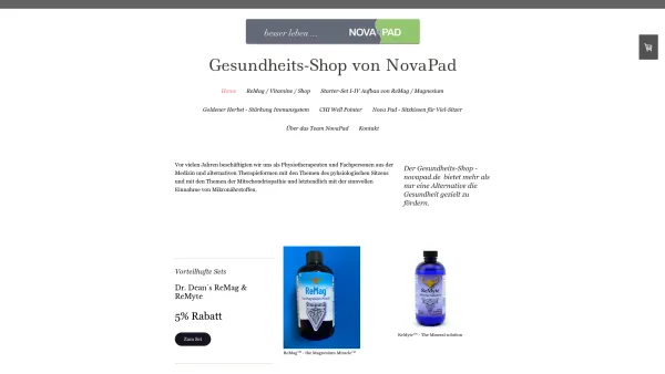 Website Screenshot: NovaPad GmbH & Co. KG gesundes Sitzen, Audio & Gesundheit, besser Leben, - Der Gesundheits-Shop - novapad.de bietet mehr als nur eine Alternative die Gesundheit gezielt zu fördern. - NovaPad - Date: 2023-06-20 10:39:11