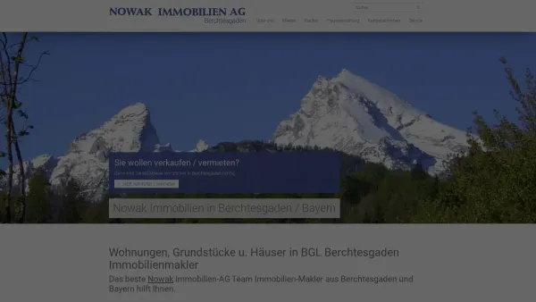 Website Screenshot: Nowak Immobilien AG im Berchtesgadener Land - Nowak - einer der besten Immobilien-Makler Berchtesgaden - Date: 2023-06-20 10:39:11