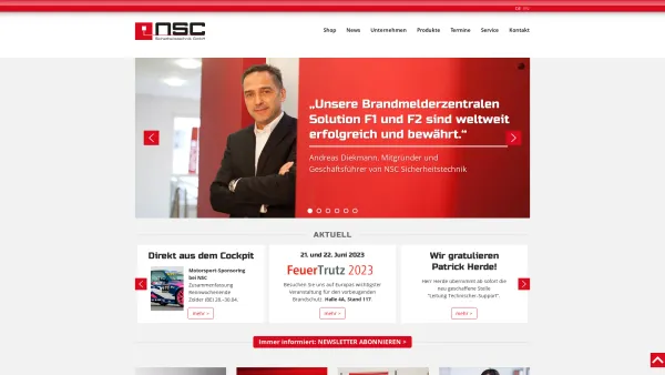 Website Screenshot: NSC Sicherheitstechnik GmbH - Brandmeldetechnik, Einbruchmeldetechnik, Videotechnik... - Date: 2023-06-20 10:39:11