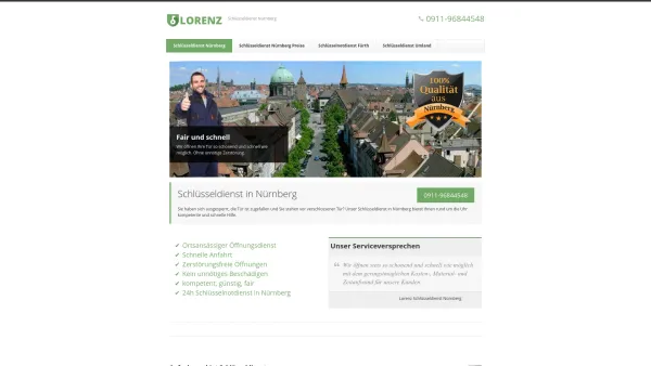 Website Screenshot: Lorenz Schlüsseldienst Nürnberg - Schlüsseldienst Nürnberg - Festpreis & Beschädigungsfrei - Date: 2023-06-20 10:39:11