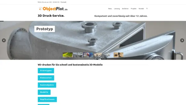 Website Screenshot: ObjectPlot - ObjectPlot - 12 Jahre Erfahrung im 3D-Druck - 3D Druck-Service - Date: 2023-06-20 10:39:11