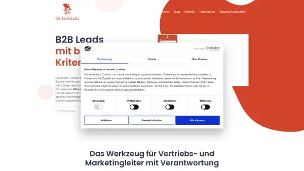 Website Screenshot: Octoleads c/o competence data GmbH & Co. KG - B2B Leads - Octoleads - Date: 2023-06-20 10:42:17