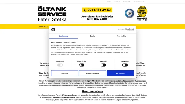Website Screenshot: Öltank-Service Peter Stetka - Ihr Haase & GFK Tank Spezialist | Öltank-Service Peter Stetka - Date: 2023-06-20 10:42:17