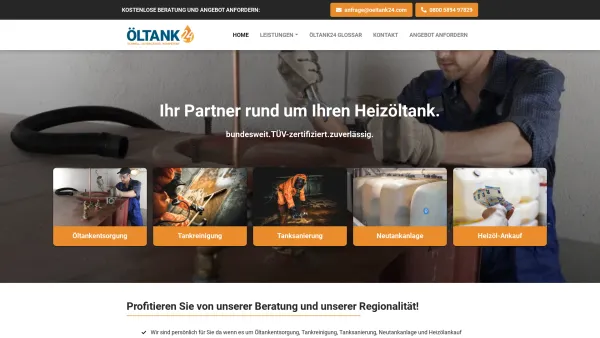 Website Screenshot: Öltank24 / Wolfgang Schlösser UG - Öltank24 - Öltankentsorgung & Tankreinigung vom Fachbetrieb / oeltank24.com - Date: 2023-06-20 10:42:17
