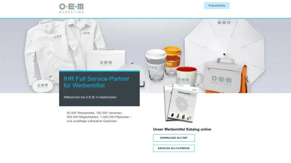 Website Screenshot: O.E.M. GmbH
Oliver Elm Marketing - Werbemittel - IHR Full Service-Partner für Werbemittel - Date: 2023-06-20 10:39:11