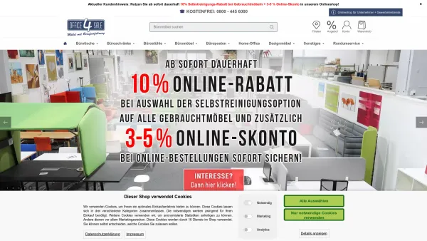 Website Screenshot: office-4-sale Büromöbel GmbH Standort Mühlenbeck (bei Berlin) - Berufserfahrene gebrauchte Büromöbel & Neumöbel online - Date: 2023-06-20 10:42:17