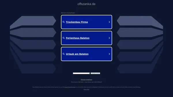 Website Screenshot: OFFSZANKA Trockenbau GmbH & Co. KG - offszanka.de - Diese Website steht zum Verkauf! - Informationen zum Thema offszanka. - Date: 2023-06-20 10:39:11