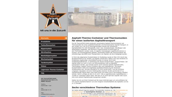 Website Screenshot: OK ThermoSTAR GmbH - OK ThermoSTAR - Asphalt-Thermo-Container und Thermomulden - Date: 2023-06-20 10:39:11