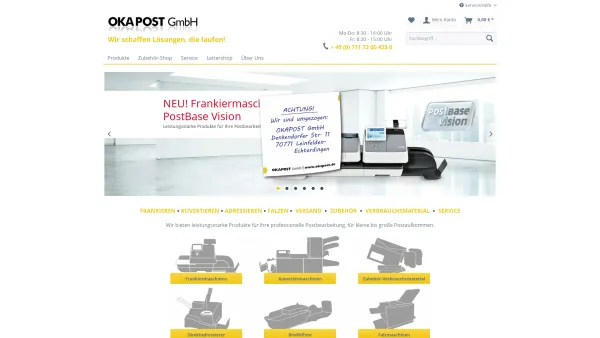 Website Screenshot: OKAPOST GmbH -  Wir schaffen Lösungen, die laufen! - Okapost GmbH, Stuttgart - Date: 2023-06-20 10:39:11