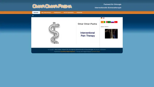 Website Screenshot: Praxisklinik Omar Omar-Pasha -  Praxis für  ambulantes Operieren - Startseite - Omar-Pasha: Facharzt für Chirurgie Interventionelle Schmerztherapie - Date: 2023-06-20 10:39:11