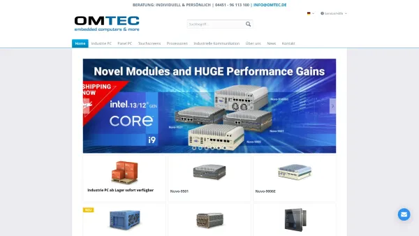 Website Screenshot: OMTEC KG - OMTEC: Industrie PC Lösungen vom Profi kaufen - Date: 2023-06-20 10:39:11