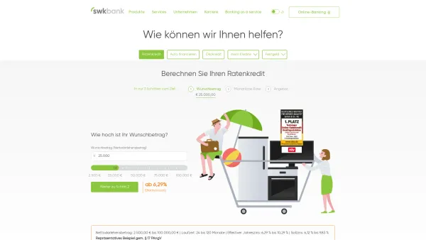 Website Screenshot: OnlineKredit.de - SWK Bank: Direktbank für Kredite und Festgeld - Date: 2023-06-20 10:39:18