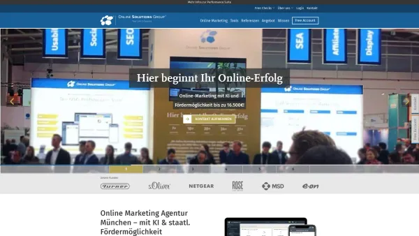 Website Screenshot: Online Solutions Group - Online Marketing Agentur München ↗️ jetzt Wettbewerbsvorteile erzielen ✅ - Date: 2023-06-20 10:42:17