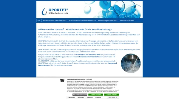 Website Screenshot: R. Tübben Oportet-Kühlschmiertechnik GmbH - Oportet® | Metallbearbeitung - Date: 2023-06-20 10:39:18