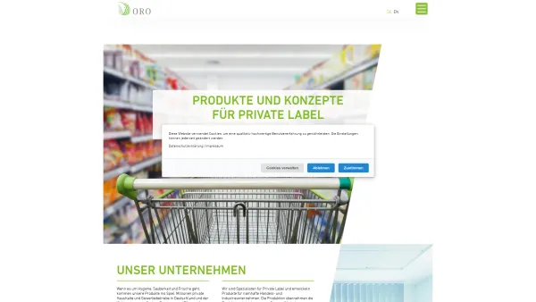 Website Screenshot: ORO - Produkte Marketing International GmbH -  Qualitätsprodukte für den modernen Haushalt - ORO-Produkte Marketing International GmbH - Date: 2023-06-20 10:39:18