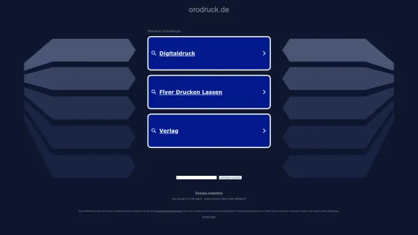 Website Screenshot: ORO DRUCK GmbH - orodruck.de - Diese Website steht zum Verkauf! - Informationen zum Thema orodruck. - Date: 2023-06-20 10:39:18