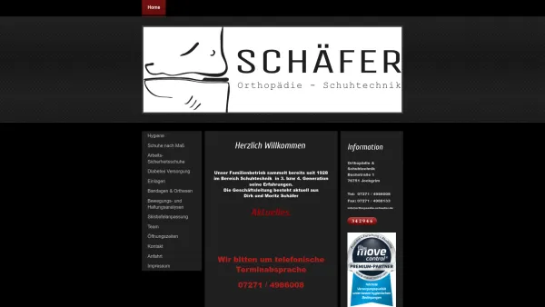 Website Screenshot: Dirk Schäfer Orthopädie & Schuhtechnik - Orthopädie Schuhtechnik - Home - Date: 2023-06-20 10:39:18