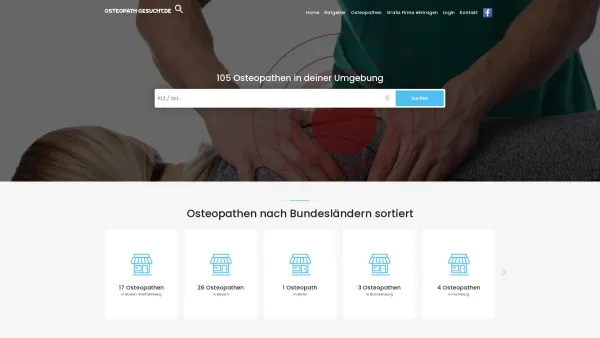 Website Screenshot: Osteopath-Gesucht.de - 105 Osteopathen in deiner Nähe | Osteopath-Gesucht.de - Date: 2023-06-20 10:42:17