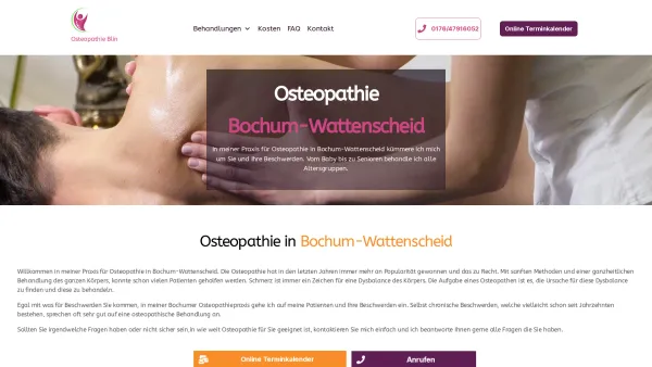 Website Screenshot: Osteopathiepraxis Bochum Osteopathie Blin - ᐅ Osteopathie Bochum | Praxis für angewandte Osteopathie Bochum ᐊ - Date: 2023-06-20 10:42:17