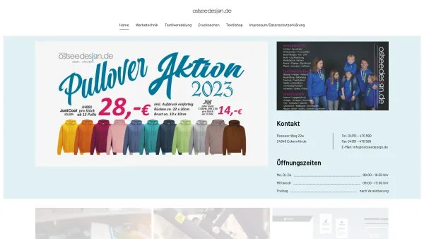 Website Screenshot: Ostseedesign -  Ihre Werbung aus einer Hand - Ostseedesign – Werbung & Textilien - Date: 2023-06-20 10:39:18