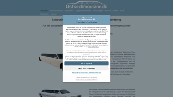 Website Screenshot: Stretchlimousinenservice Ostseelimousine - Limousinenservice und Stretchlimousinen Vermietung - Date: 2023-06-20 10:42:17
