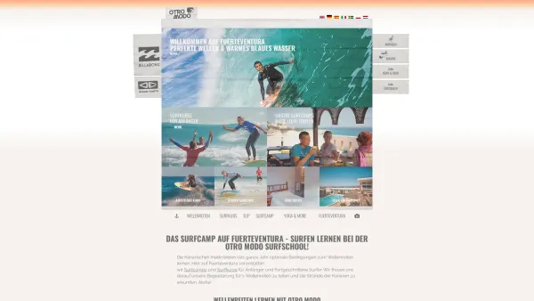 Website Screenshot: OTRO MODO Surfcamp auf Fuerteventura Wellenreiten lernen - OTRO MODO Surfcamp | Surfen lernen auf Fuerteventura | BILLABONG supported - Date: 2023-06-20 10:42:17