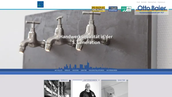 Website Screenshot: Otto Baier GmbH -  Installationen für Gas und Wasser ·  Spenglerei · Sanitäre Anlagen · Heizung · Kundendienste - Otto Baier GmbH | Frankfurt am Main - Date: 2023-06-20 10:39:18