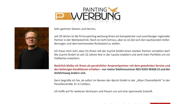 Website Screenshot: Gert Ruhe Painting Werbung -  Wir haben  das ganze Programm - Painting Werbung Cottbus - Date: 2023-06-20 10:39:18