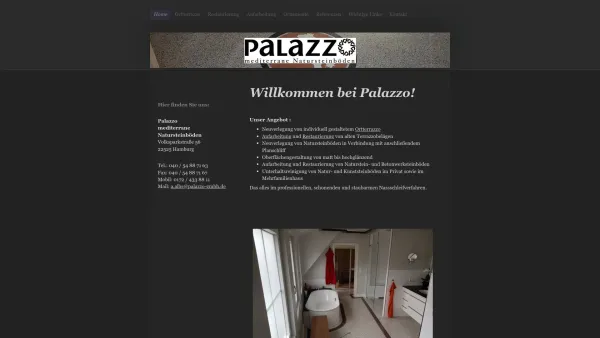 Website Screenshot: Palazzo mediterrane Natursteinböden - Palazzo "Terrazzo" Mediterrane Natursteinböden Terrazzo - Home - Date: 2023-06-20 10:39:18