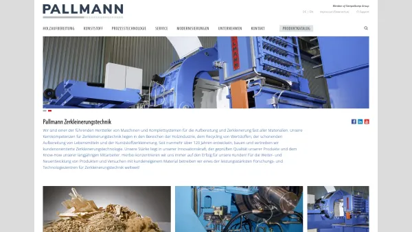 Website Screenshot: Pallmann Maschinenfabrik GmbH & Co. KG - Pallmann Zerkleinerungstechnik - Proven Quality - Date: 2023-06-20 10:39:18