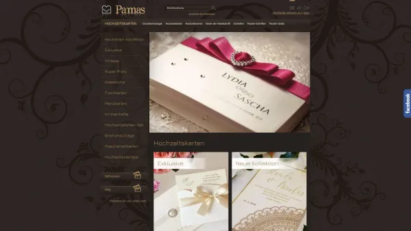 Website Screenshot: PAMAS GmbH - Pamas Hochzeitskarten: Große Auswahl an individuellen Karten - Date: 2023-06-20 10:39:18