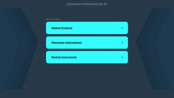 Website Screenshot: PanaMed Medizintechnik GmbH - panamed-medizintechnik.de - Diese Website steht zum Verkauf! - Informationen zum Thema panamed medizintechnik. - Date: 2023-06-20 10:39:18