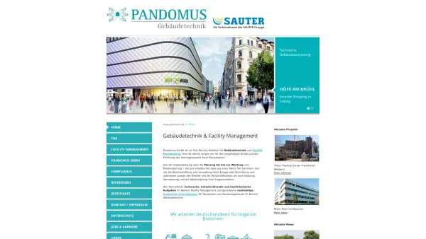 Website Screenshot: Pandomus AG - Pandomus GmbH – Gebäudetechnik & Facility Management - Date: 2023-06-20 10:39:25